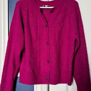 Elegant Magenta Cardigan Sweater